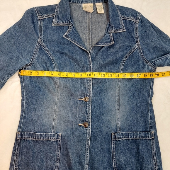 Vintage St. John's Bay Blue Jean Denim Long Sleeve Button Up Jacket Size M - Picture 4 of 9